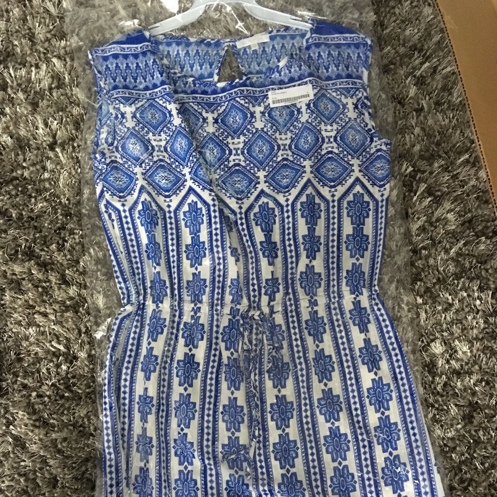 Glam blue tie waist dress